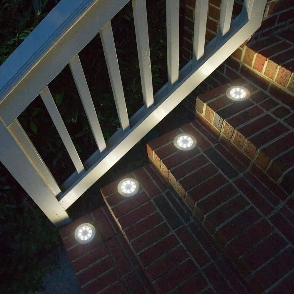 12 Pack Outdoor Stainless Steel Solar Lights