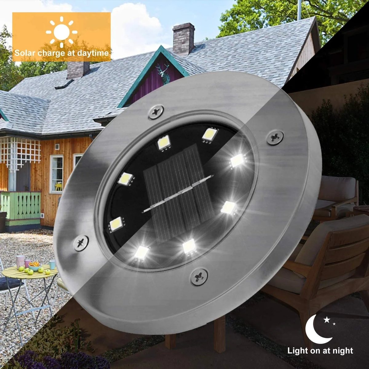 12 Pack Outdoor Stainless Steel Solar Lights view 5