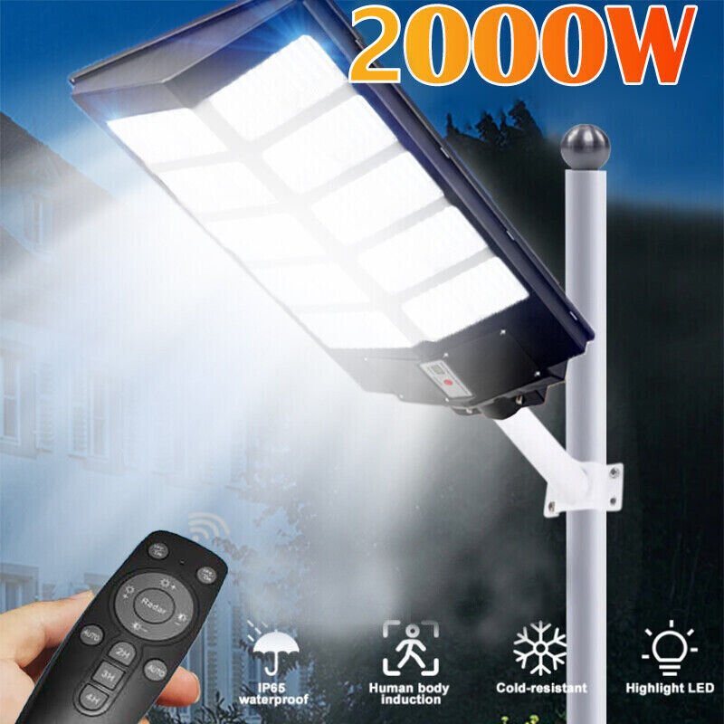 2000W LED Super Bright Outdoor Remote Control Solar Street Light view 6