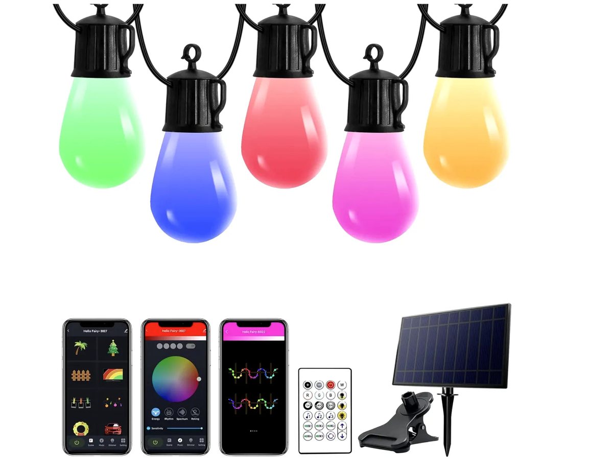 5W RGB Weatherproof LED Solar String Lights