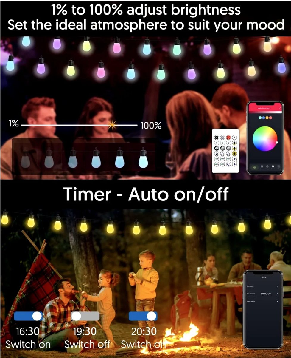5W RGB Weatherproof LED Solar String Lights detail
