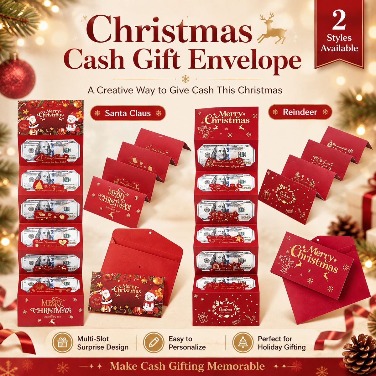 Christmas Cash Gift Envelope