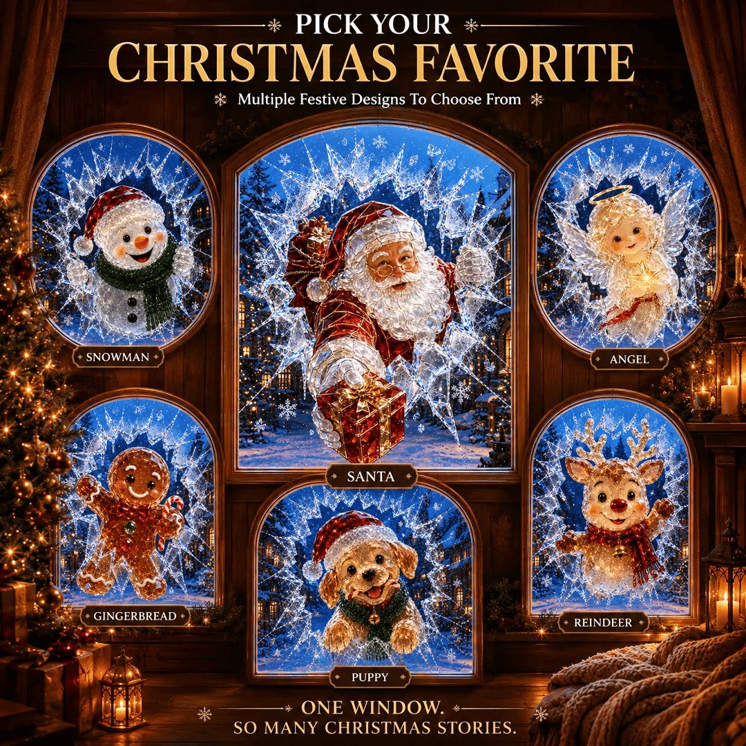 Crystal Christmas Break-In Window Decal view 3