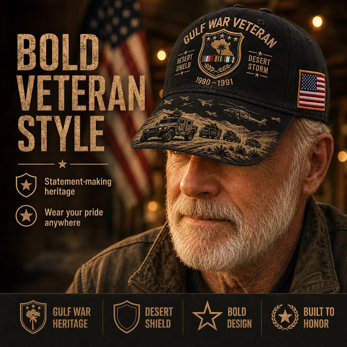 Desert Storm Veteran Commemorative Cap view 2
