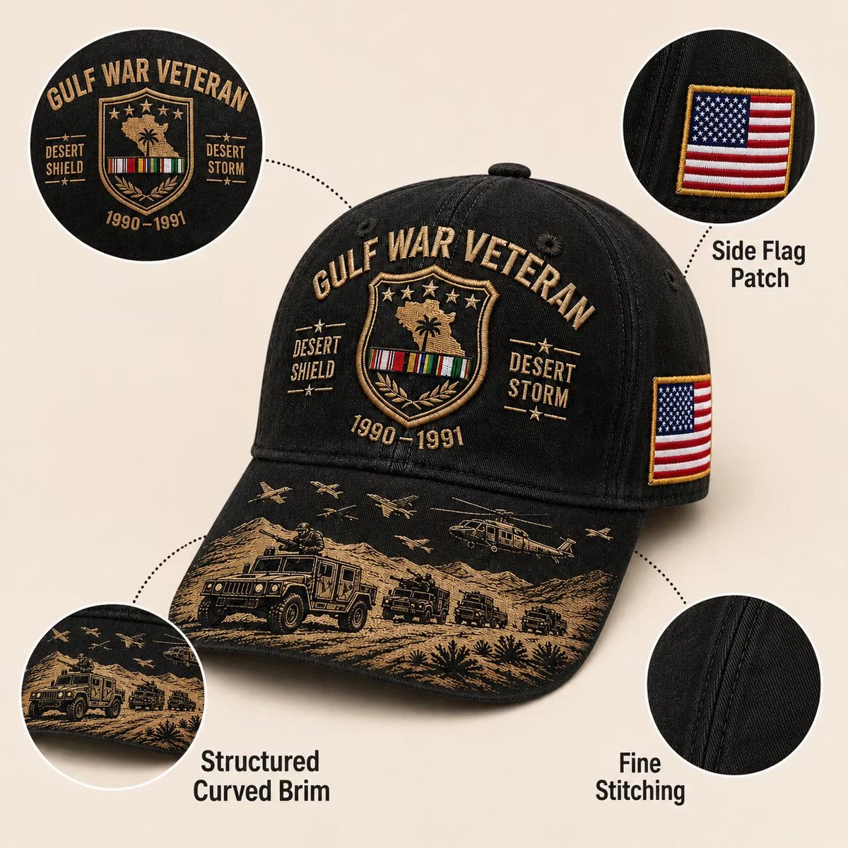 Desert Storm Veteran Commemorative Cap view 3