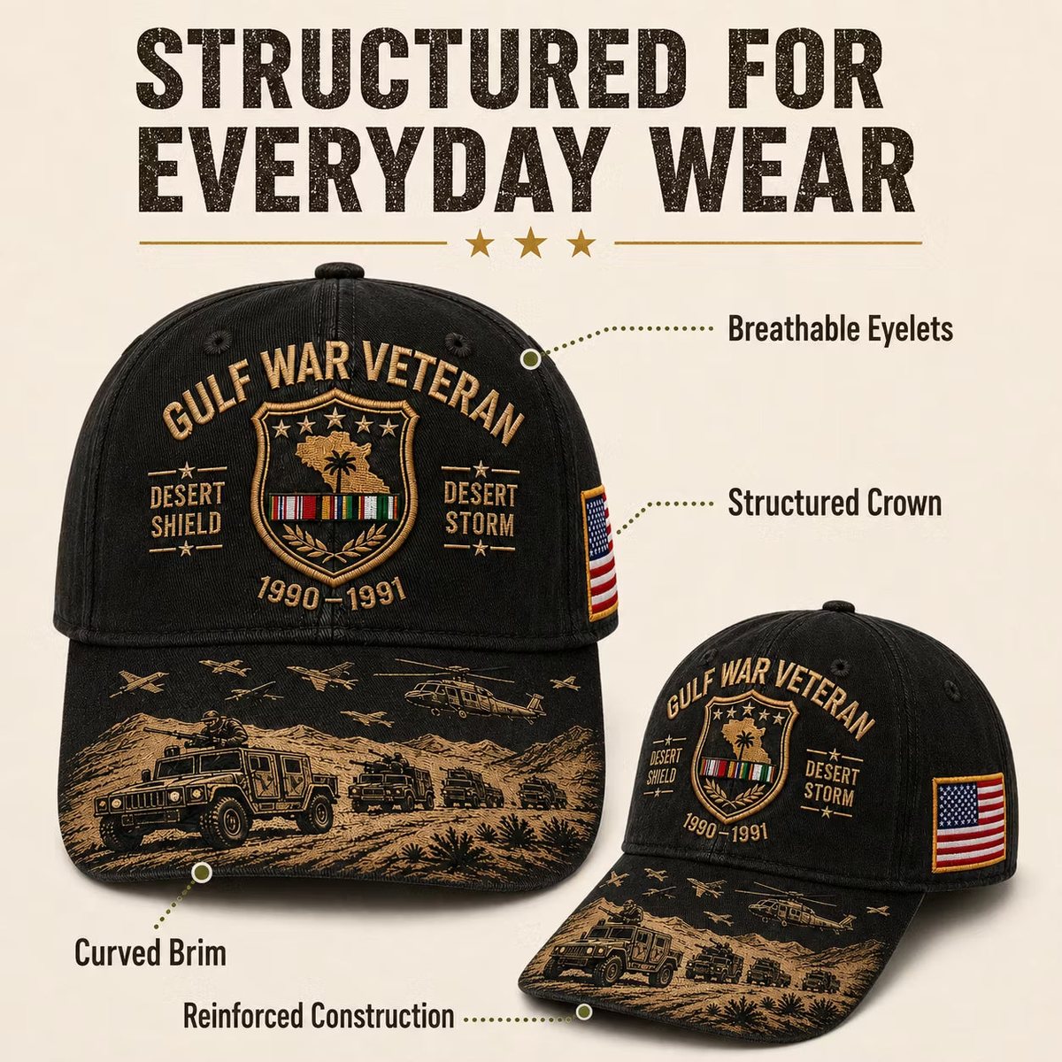 Desert Storm Veteran Commemorative Cap view 4
