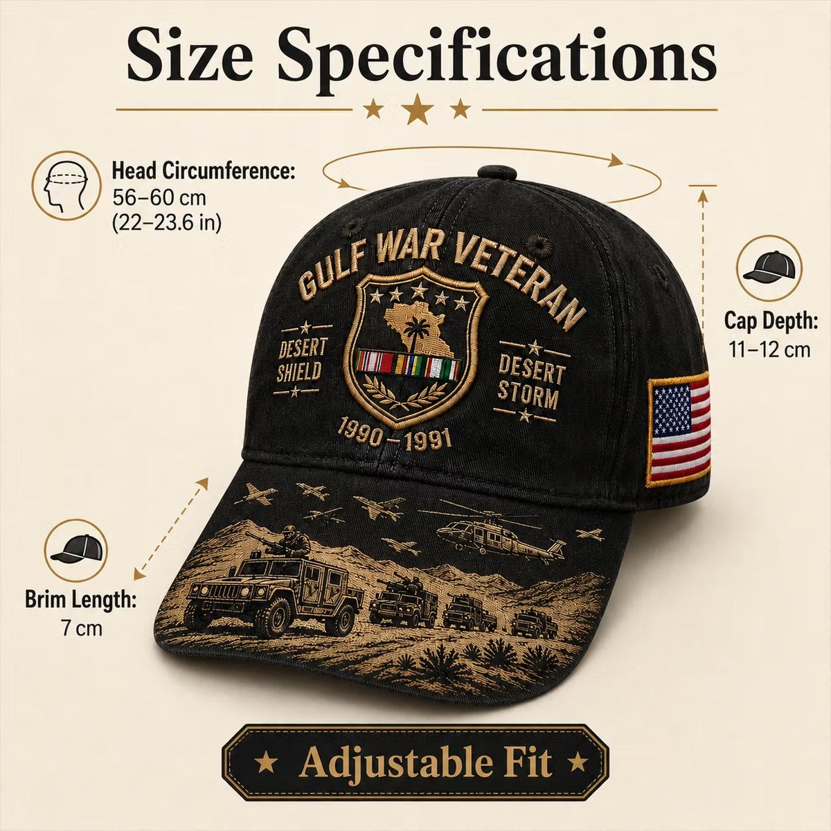 Desert Storm Veteran Commemorative Cap view 6
