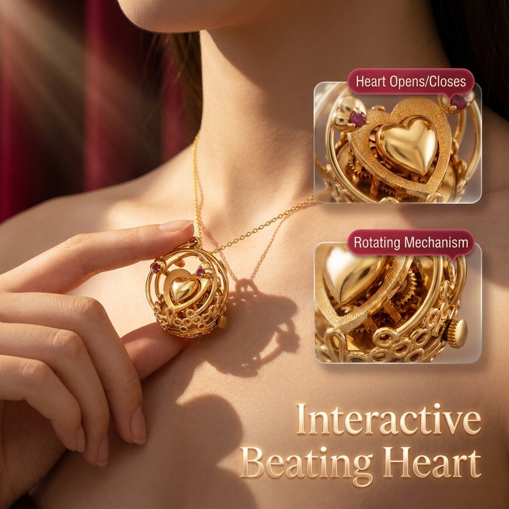 Heartbeat Mechanical Heart Pendant view 2