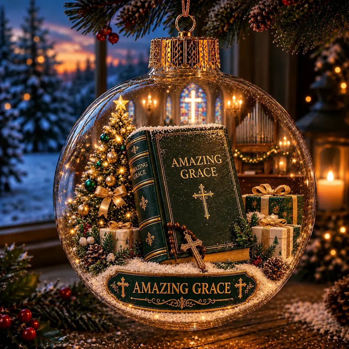 Light-Up Christian Faith Christmas Ornament view 3