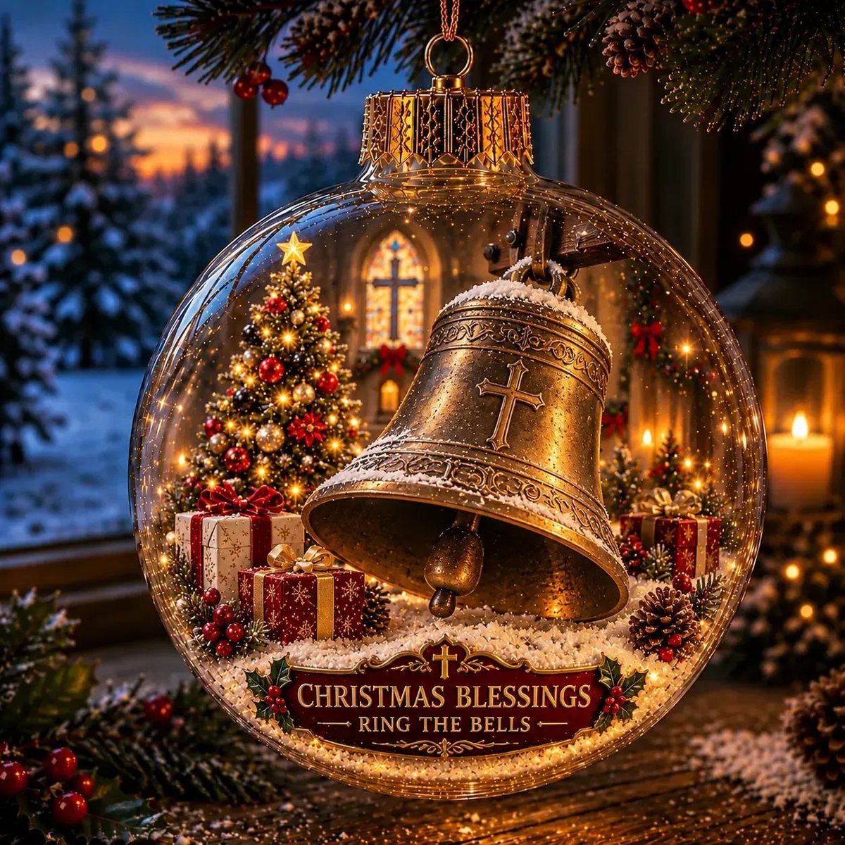 Light-Up Christian Faith Christmas Ornament view 4