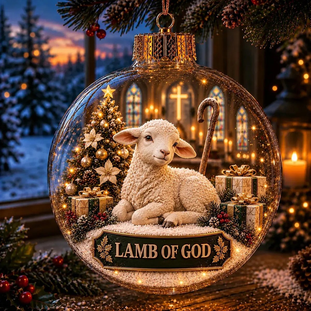 Light-Up Christian Faith Christmas Ornament view 6