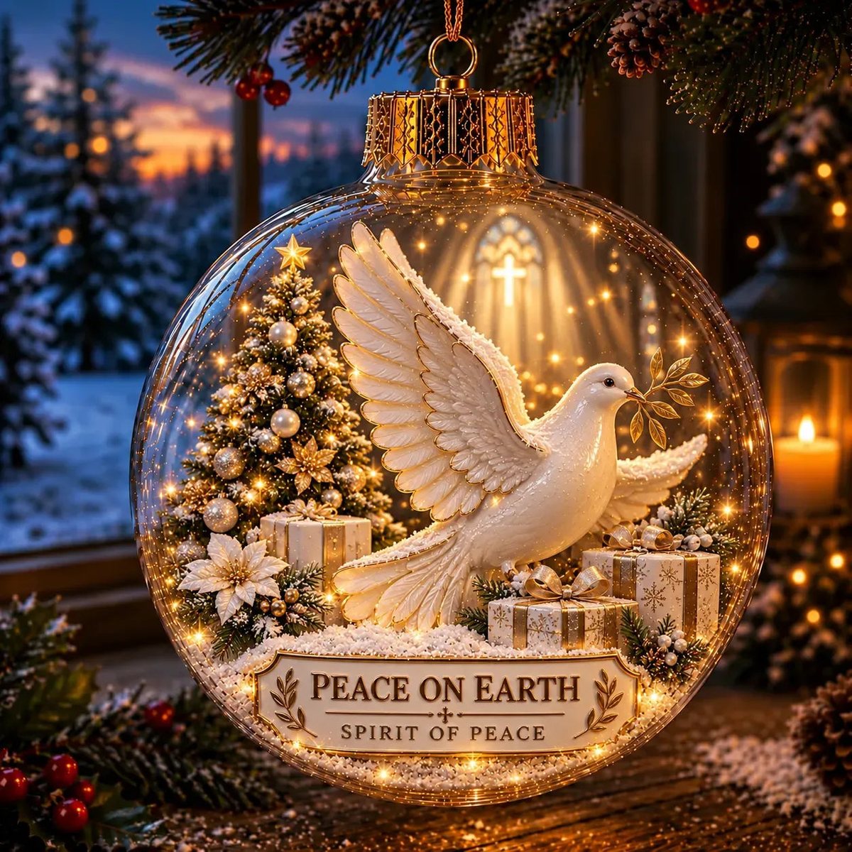 Light-Up Christian Faith Christmas Ornament view 7