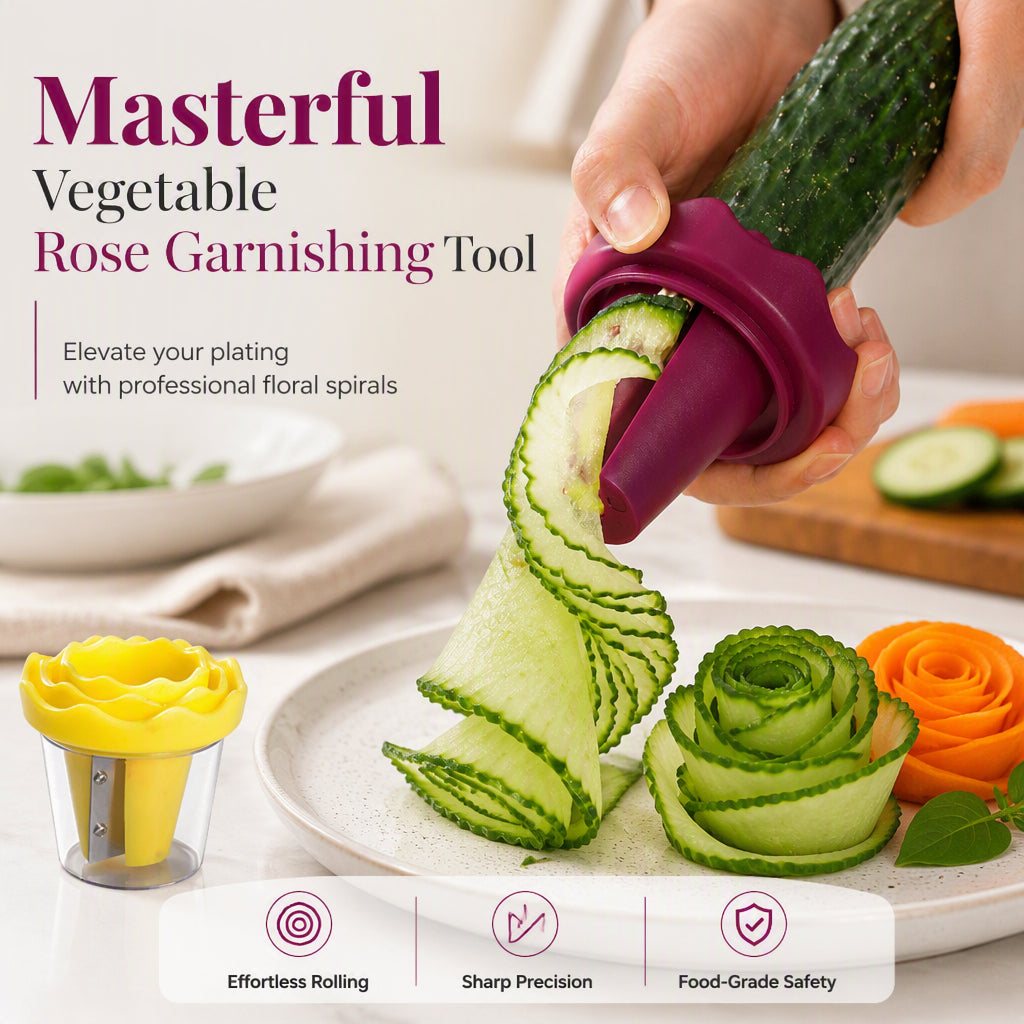 Manual Vegetable Spiralizer and Curler for Rose Flower Carving view 2
