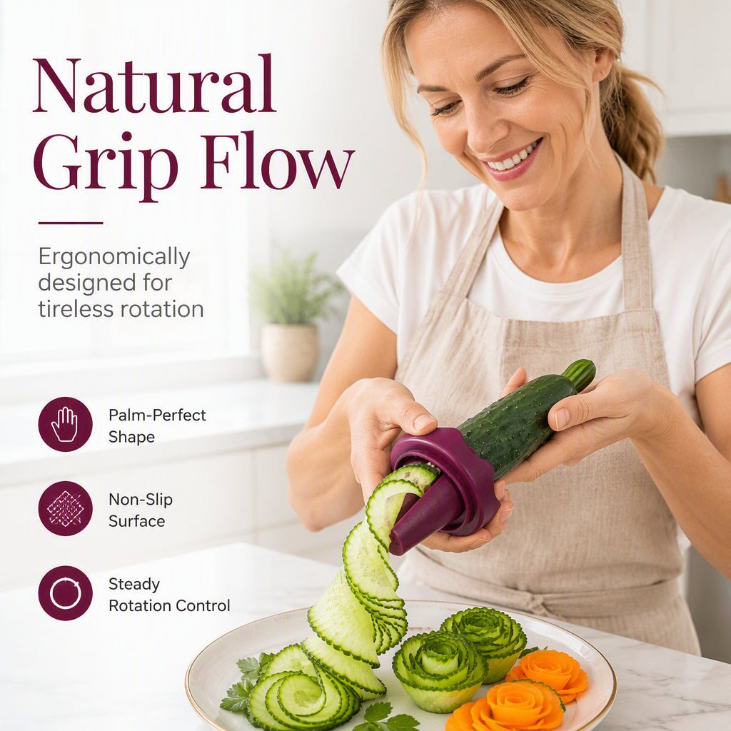 Manual Vegetable Spiralizer and Curler for Rose Flower Carving view 5