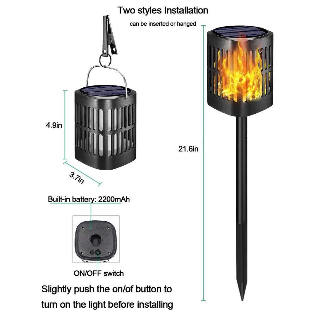 Solar LED Flame Lantern Light view 3