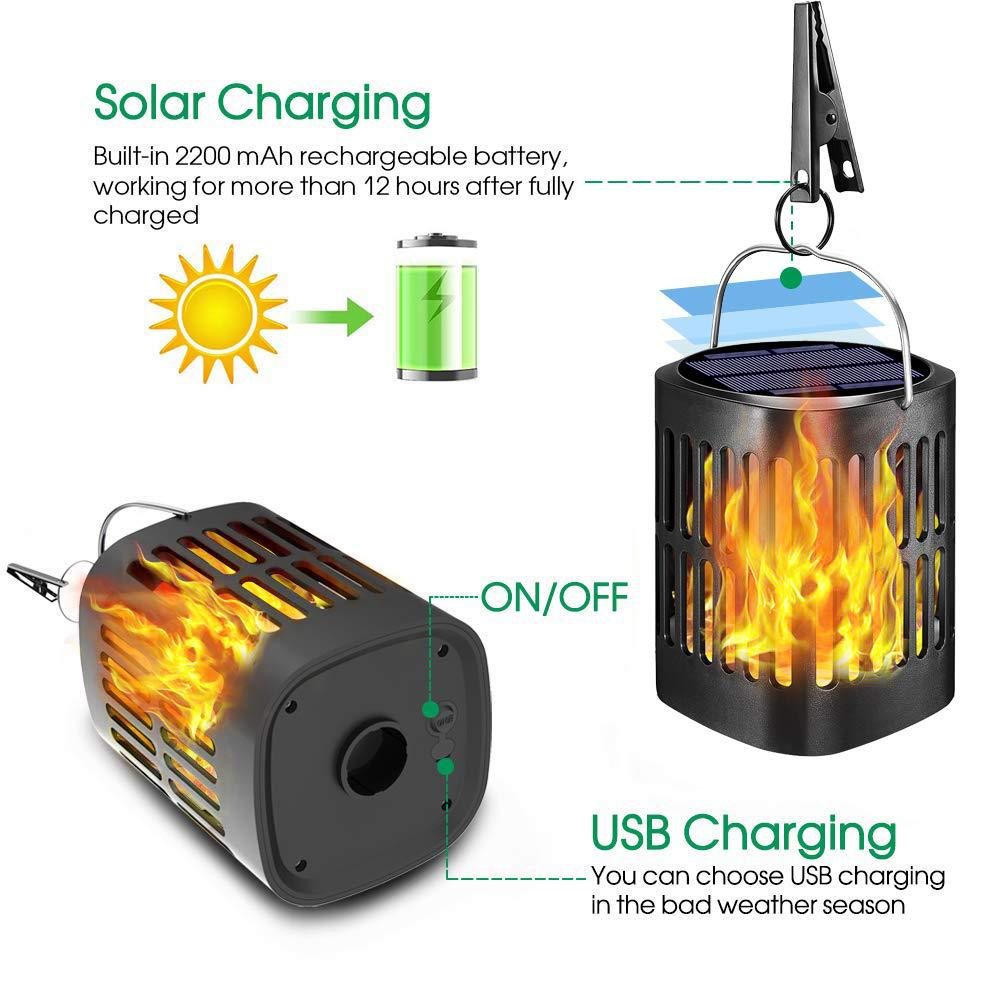 Solar LED Flame Lantern Light view 4